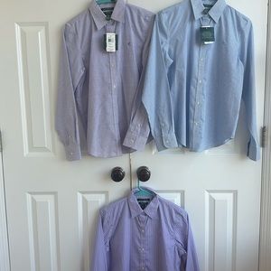 NWT (set of 3) Lauren by Ralph Lauren Sz XS non-iron dress shirts 100% cotton